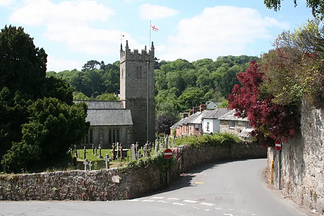 Lustleigh church and its village setting